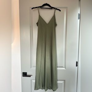 Calvin Klein Silk Olive Green Dress - Never Worn